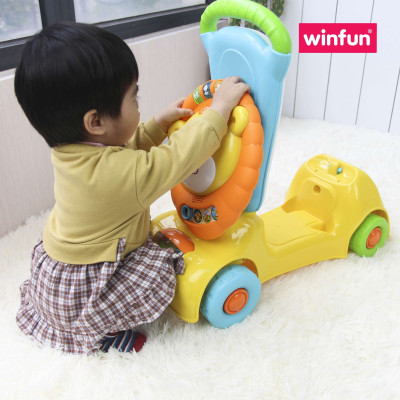 Xe tập đi kết hợp xe chòi chân và xe scooter 3 trong 1 hình sư tử có nhạc cho bé Winfun 0855