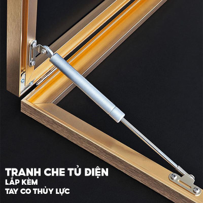 Tranh che ổ điện, atomat gia đình khung nhôm Có pitton thủy lực nâng 90 độ nội thất nhà cửa