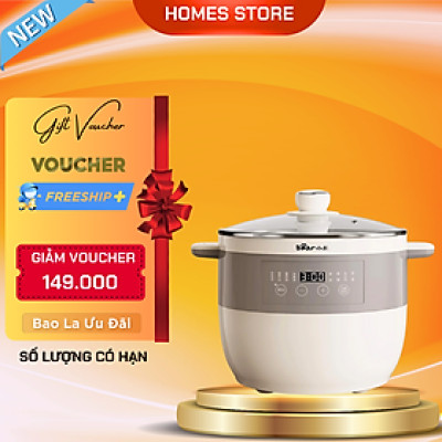 Nồi Chưng Yến, Nồi Hầm Kho Đa Năng, Nồi Nấu Chậm BEAR DDZ-B25Q3 Bản Tiếng Anh 5 Trong 1 BEAR Dung Tích 2.5 Lít Công Suất 400 W - Hàng Chính Hãng