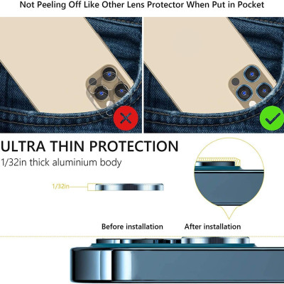 Bộ miếng dán kính cường lực bảo vệ Camera iPhone 12 Pro Max hiệu Wiwu Guard Lens Ring mang  lại khả năng chụp hình sắc nét full HD (độ cứng 9H, chống trầy, chống chụi & vân tay, bảo vệ toàn diện) - hàng nhập khẩu