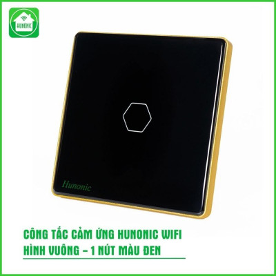 Công Tắc Cảm Ứng Hunonic Luxury Hình Vuông, Điều Khiển Từ Xa Bằng Điện Thoại