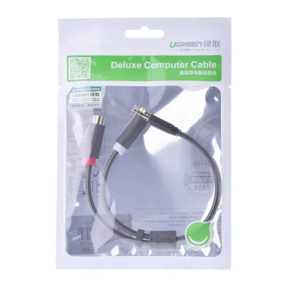 Ugreen UG10547AV109TK 25CM màu Đen Cáp âm thanh 2 đầu Bông sen âm sang 3.5mm dương - HÀNG CHÍNH HÃNG