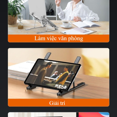 Giá Đỡ Laptop Hợp Kim Nhôm Cao Cấp Gấp Gọn CRAZY COOL, Giúp Tản Nhiệt Laptop, Macbook, Máy Tính Xách Tay - 10 Vị Trí Điều Chỉnh Góc Độ - Hàng Chính Hãng