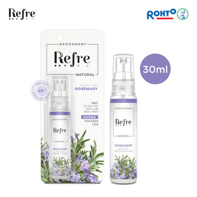 Xịt khử mùi chiết xuất thiên nhiên Refre Natural Rosemary Hương Thảo (30ml)
