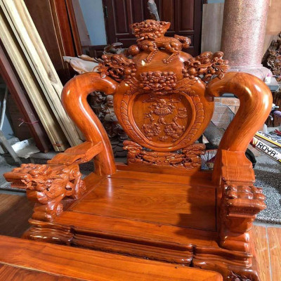 bộ bàn ghế nghê phượng gỗ hương đá