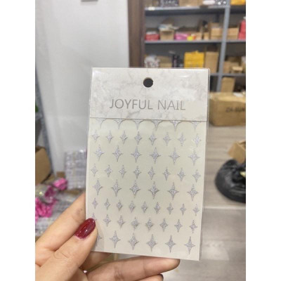 Sticker Nail Nhũ Bạc Flash Kim Tuyến, Nhiều Mẫu Bướm Sao Lung Linh, Làm Nail Siêu Sáng, Tạo Điểm Nhấn, Dễ Sử Dụng