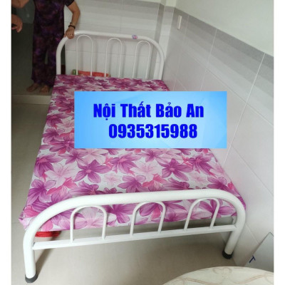 Giường sắt kiểu đơn giản nhiều kích thước từ 1m đến 1m8 - Nội Thất Bảo An