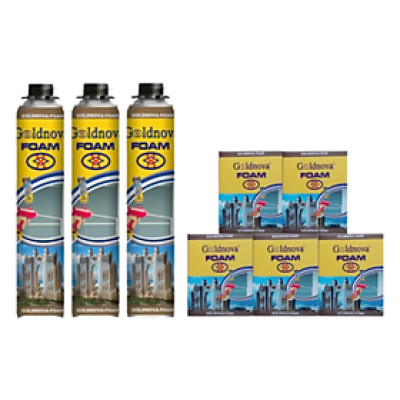 Keo Bọt (FOAM) Goldnova- 5 Hộp; Hộp =12 Lon/750ml