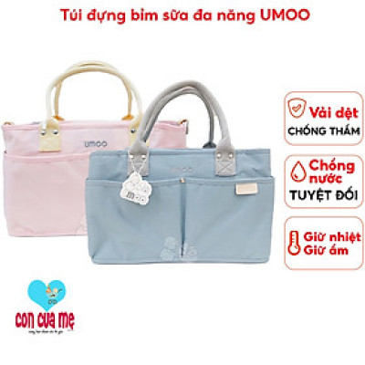Túi xách bỉm sữa mẹ và bé UMOO kèm dây đeo chéo chất liệu vải dệt chống nước Mang cả thế giới bên mình vẫn gọn gàng, tươm tất 