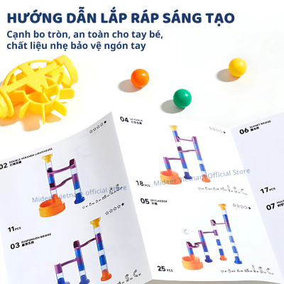 Đồ chơi lắp ráp mô hình đường bóng lăn Mideer Track Ball Blocks - Crossing the Maze