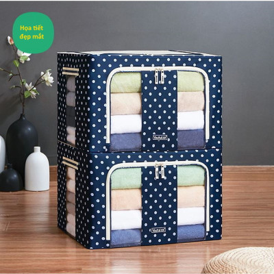 Túi vải đựng quần áo chăn màn khung sắt gấp gọn cỡ đại 66L - Túi vải đựng đồ đa năng chống thấm nhiều mẫu mã, họa tiết cao cấp - Hàng chính hãng D Danido