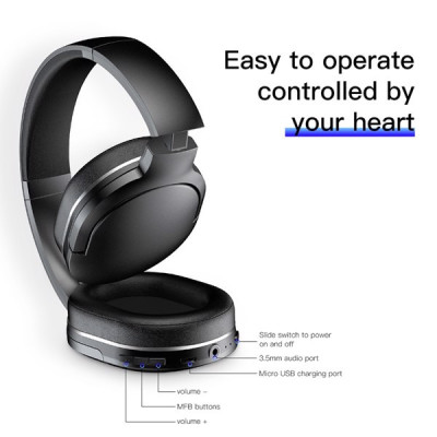 Tai nghe chụp tai bluetooh không dây cao cấp Baseus Encok Do2 (Bluetooth 5.0, âm thanh Hifi Surround, 25 giờ nghe nhạc liên tục) - Hàng chính hãng