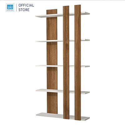 "Giá Để Sách Hiện Đại 5 Tầng Rộng 20cm, Dài 78cm Cao 155cm Màu Trắng Walnut SIB Decor KSG12