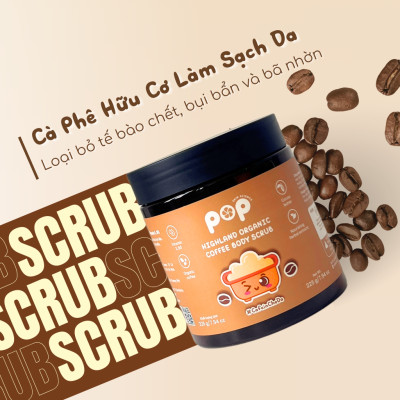 Scrub Cà Phê Hữu Cơ Cho Body – Tẩy Tế Bào Chết Làm Sáng Mịn Da - 225gr