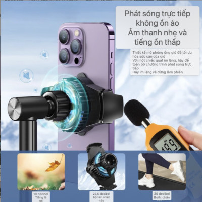 Chân livestream điện thoại Zaki có đế làm mát với sò lạnh - Hàng Chính Hãng