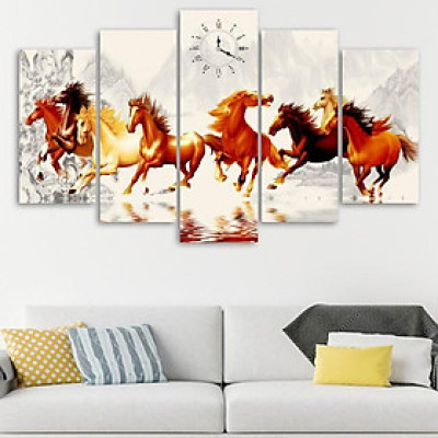 Tranh treo tường đồng hồ mã đáo thành công decor trang trí phòng khách & phòng ngủ khung gỗ cao cấp tặng kèm đinh 3 chân
