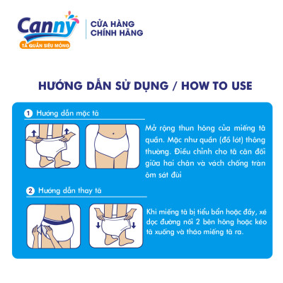 1 miếng Tã/Bỉm Quần Người Lớn Canny Siêu Mềm Mại, Siêu Thấm, Kháng Khuẩn