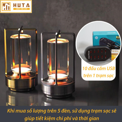  Đèn Bàn Led Quầy Bar HUTA RESNEN Cao Cấp Cảm Ứng Tích Điện Điều Chỉnh Ánh Sáng Vàng Trang Trí Quán Cà Phê, Nhà Hàng, Sự Kiện
