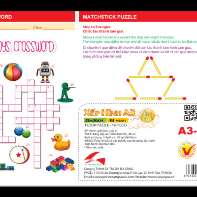 Xếp hình Tia Sáng Bubble Guppies (48 Mảnh Ghép) - Tặng kèm câu đố mặt sau cho bé