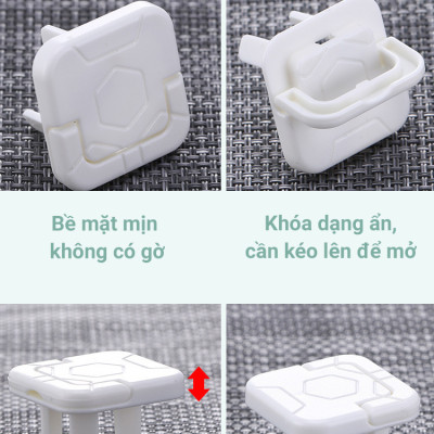 Nút Bịt Ổ Điện 2 Chạc 3 Chạc KUNBE Cao Cấp Dày Dặn Loại Họa Tiết Trơn Có Quai Cầm Ẩn