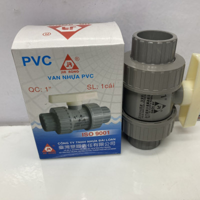 Van hai (2) đầu rắc co 34 nhựa PVC Jiarong _ UB010