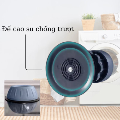 Bộ 04 chân đế cao su đa năng - HT SYS - Đế chống rung máy giặt - Đế chống ồn máy giặt, máy sấy,tủ lạnh, bàn ghế 