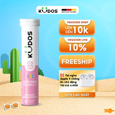 Thực phẩm bảo vệ sức khỏe KUDOS KIDS MULTIVITAMINS PLUS  CALCIUM & D3 (20 viên/tuýp)