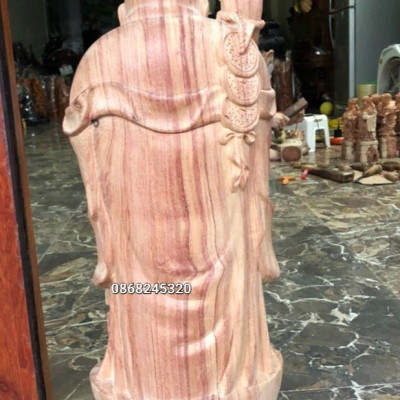 Tượng phật di lặc chúc phúc bằng gỗ hương đá liền khối kt cao 60cm