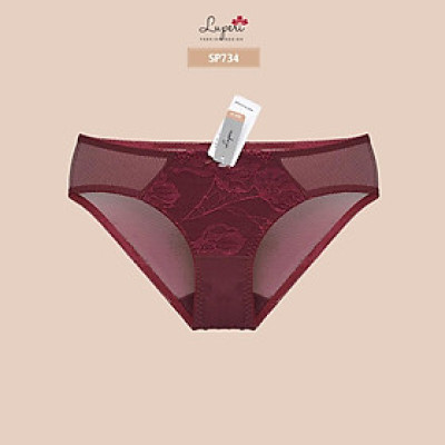 Quần Lót Nữ Ren Phối Lưới LUPERI LU3QL734 Bikini Cạp Vừa quần lót mềm mịn co giãn thoáng khí kháng khuẩn khử mùi rất tốt