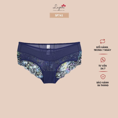 Quần Lót Nữ Ren Họa Tiết Cạp Vừa LUPERI LU3QL741 Dáng Bikini Mềm Mịn, Co Giãn, Không Lằn Mông, Kháng Khuẩn, Khử Mùi Tốt