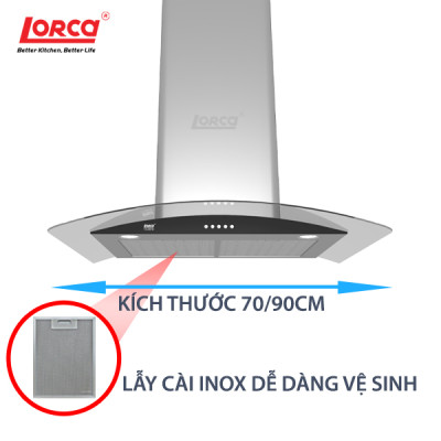 Máy Hút Mùi LORCA TA 2001PH - Hàng Chính Hãng Cao Cấp Bền Bỉ Tiết Kiệm Điện Chống Ồn Tốt