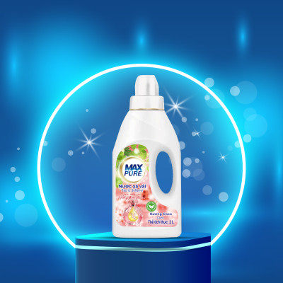 Chai nước xả vải Maxpure Hương Coco 2L - TẶNG 2 vỉ viên treo bồn cầu Evershine