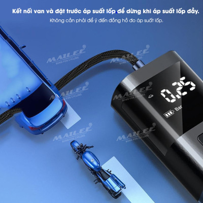 Bơm điện cầm tay di động VC-027 cho ô tô, xe đạp điện, xe máy dung lượng 6000 mAh, đa năng, không dây di động 150 psi (đủ phụ kiện) - Mai Lee