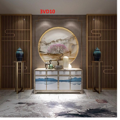 Vách ngăn phòng khách, nhà bếp bằng gỗ 3VD10