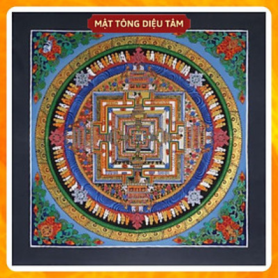 Tranh Mandala vẽ tay Nelapl của họa sư thủ công 100% đóng khung kính