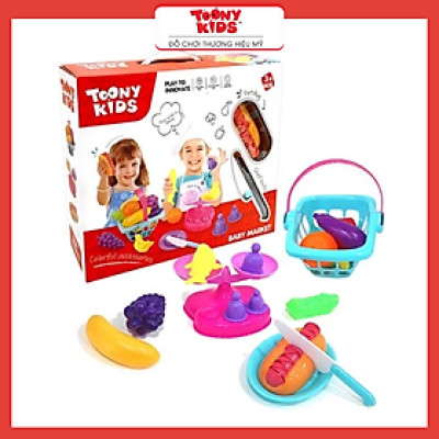 Đồ Chơi Bộ Nấu Ăn 28 TOONYKIDS - Đồ Chơi Nhà Bếp Cho Bé - Baby Market TN130 [Tặng Kèm Sticker]