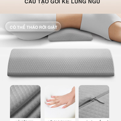 Đệm Gối Kê Lưng Ngủ OFFICE CHILL Đệm Kê Thắt Lưng Cao Su Non Hỗ Trợ Đau Lưng Thoát Vị Đĩa Đệm Bảo Hành 1 Năm
