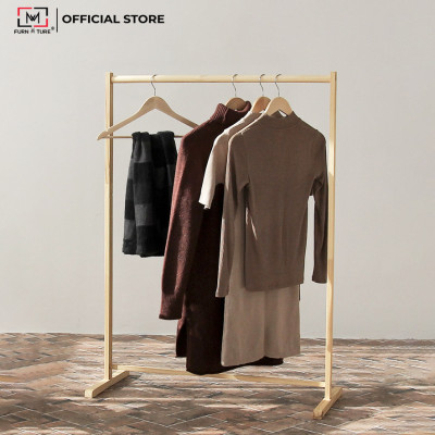 GIÁ TREO QUẦN ÁO GỖ LẮP RÁP HÀN QUỐC - SINGLE HANGER SIZE 1 MÉT - MÀU TỰ NHIÊN