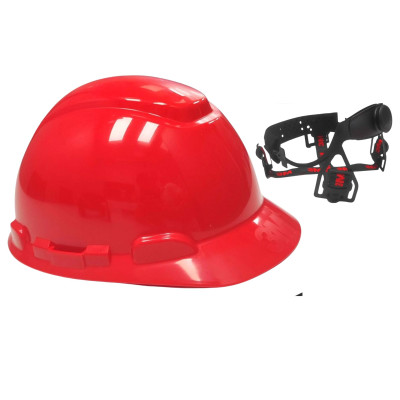 Nón bảo hộ màu đỏ mẫu cải tiến 3M SecureFit H-705SFR-UV, đã gồm dây quai nón 1990