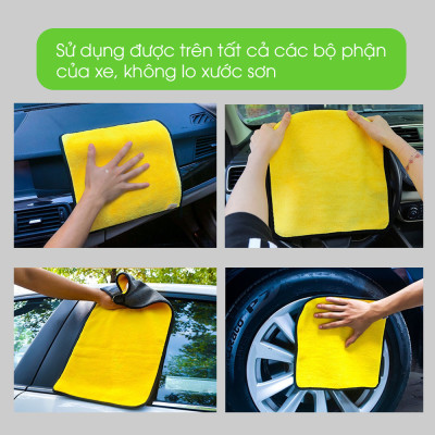 Khăn lau xe ô tô chuyên dụng đa năng microfiber, siêu thấm, khổ to, không để lại bụi vải TÂM LUÂN Chổi lau tẩm dầu - Hàng chính hãng