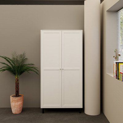 [Happy Home Furniture] CATY, Kệ sách 6 tầng 2 cửa mở - chân sắt, 90cm x 39cm x 180cm ( DxRxC), KSA_056