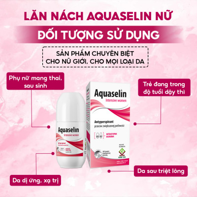 Combo 2 Lăn Khử Mùi AQUASELIN Intensive Women Không Thâm Nách Giảm Mồ Hôi - Dung Tích 50ml