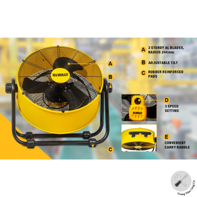 Quạt Sàn Công nghiệp Dewalt 20inch DXF2035 - Hàng chính hãng