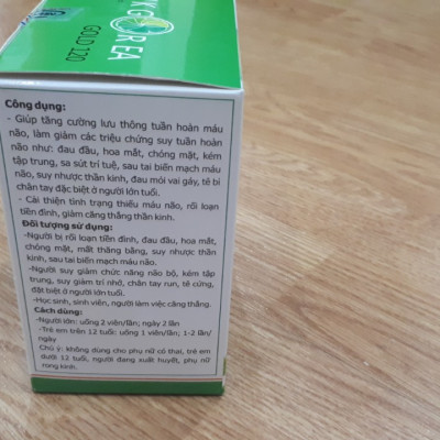 THỰC PHẨM CHỨC NĂNG GINKGO BILOBA 120 - GINKGOREA GOLD  - TĂNG CƯỜNG LƯU THÔNG TUẦN HOÀN MÁU NÃO