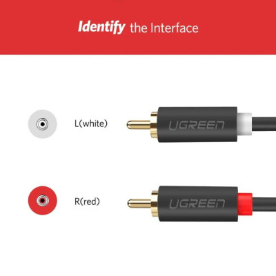Ugreen UG10520AV104TK 5M màu Đen Cáp âm thanh Bông sen 2 ra 2 dương - HÀNG CHÍNH HÃNG