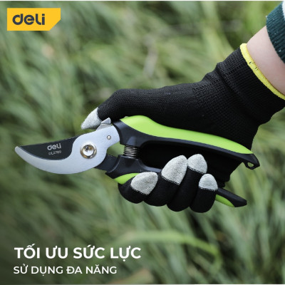 Kéo Cắt Tỉa Cành Cây Deli Chính Hãng 210mm - Lưỡi Thép Sắc Bén, Siêu Bền, Tay Cầm Đệm Cao Su An Toàn, Chắc Chắn - DL2789