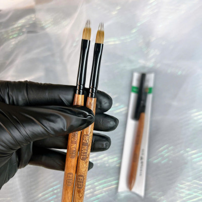 Cọ Ombre Cán Gỗ Cao Cấp NQ NAIL Lông Thưa Mềm Mại Làm Nail Dễ Tán Màu Siêu Đẹp, Dặm Sơn Gel, Loang Gel Màu Dễ Dàng Nữ Women