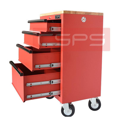 Tủ dụng cụ CSPS 61cm - 04 hộc kéo màu đỏ mặt ván gỗ