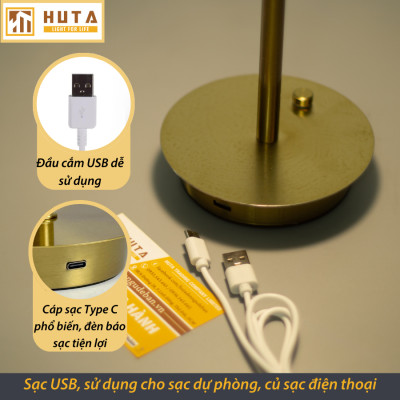 Đèn Bàn Led Quầy Bar Nhà Hàng HUTA RESDUNON Cảm Ứng Tích Điện Điều Chỉnh Ánh Sáng Trang Trí Quán Cà Phê Phòng Ăn