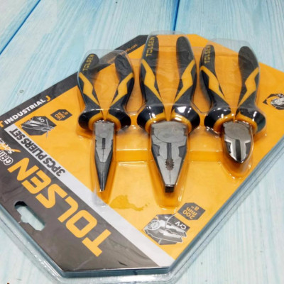 BỘ KÌM CẮT - RĂNG - NHỌN 3 CHI TIẾT (180MM,160MM,160MM) TOLSEN 10410 - HÀNG CHÍNH HÃNG